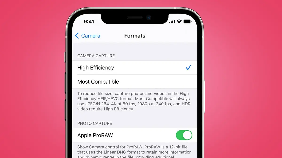 Photo format on iPhone: High Efficiency or Most Compatible